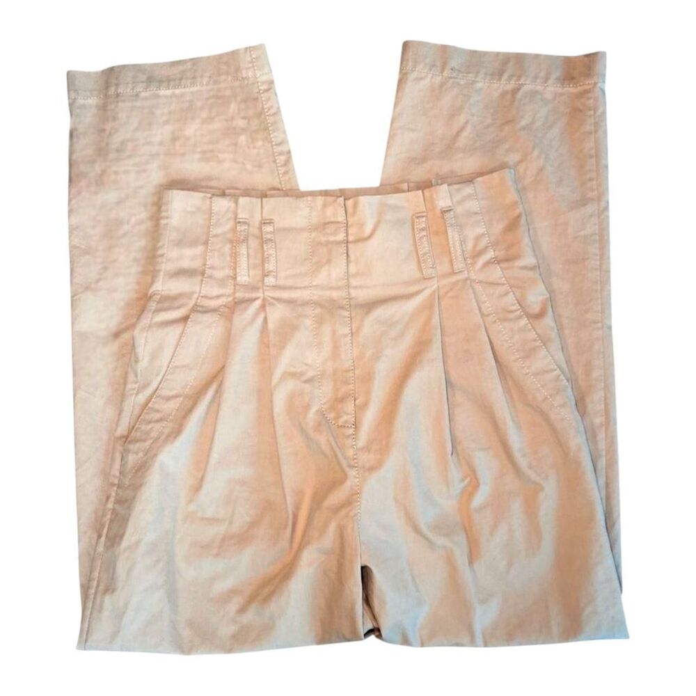 Derek Lam 10 Crosby IO Crosby High-Waisted Straight-Leg Pants Cream Size 0